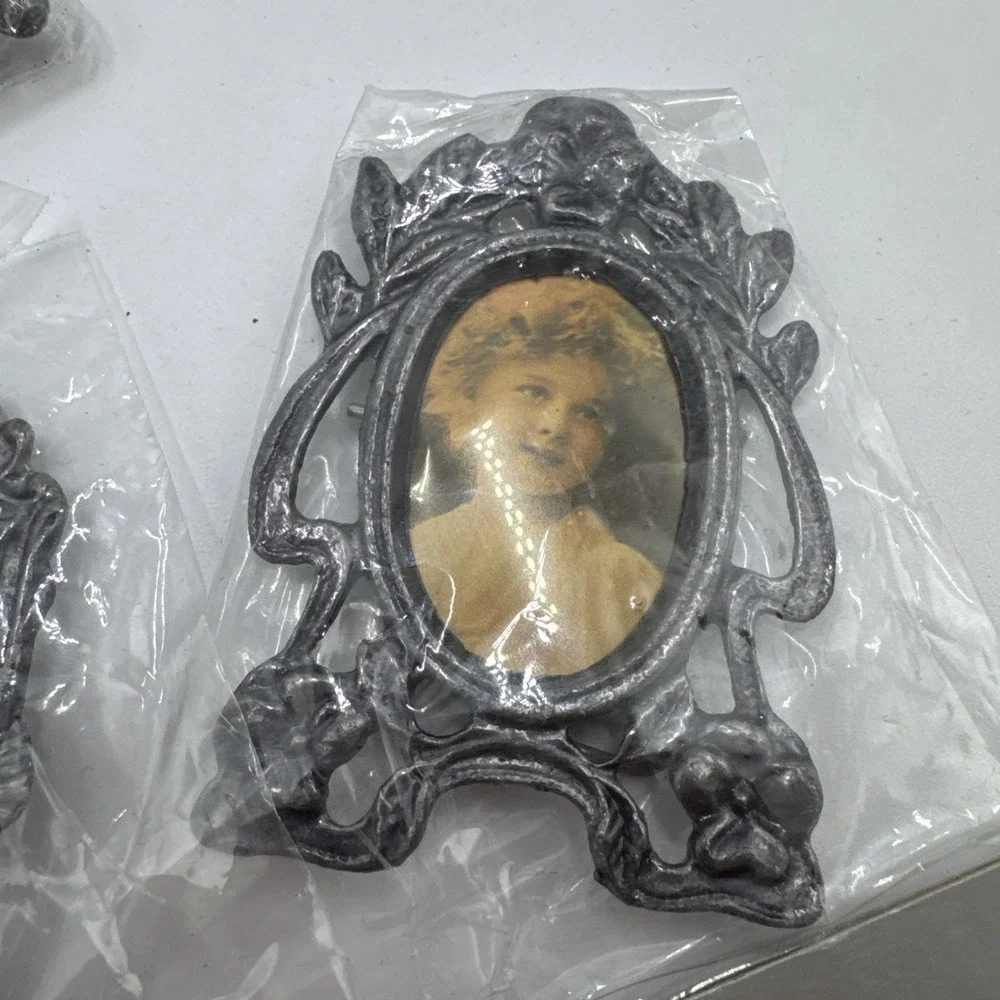 Vintage Pewter Mini Picture Frames Lot 22 NOS Made Taiwan Ornate Victorian